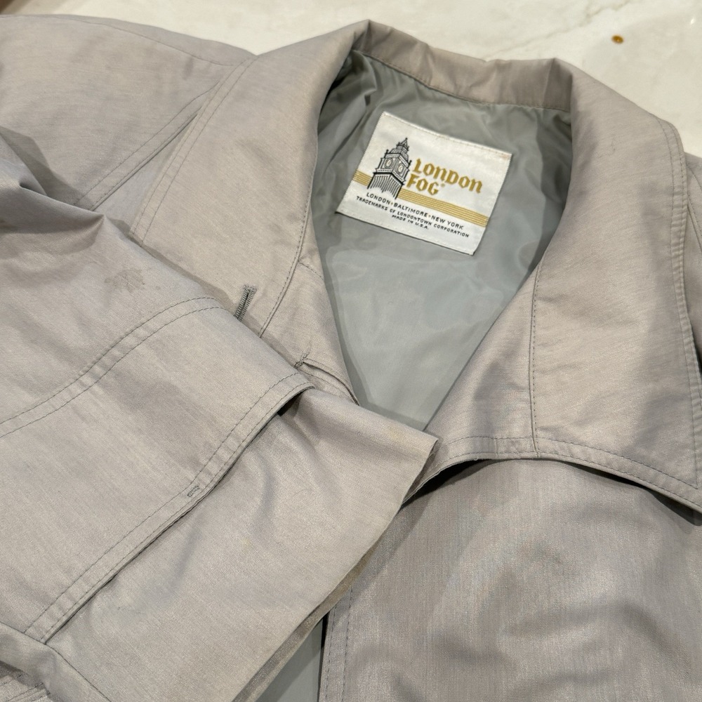Vintage London Fog Iconic 80's Rain Coat Womens Gray Size‎ 6 Petite